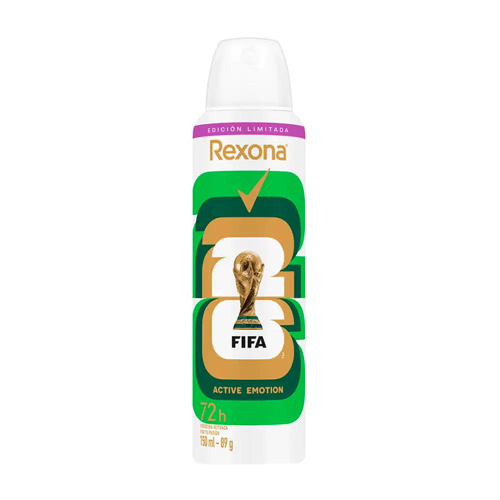 1pza Desodorante antitranspirante rexona en aerosol, aroma active emotion, 150ml