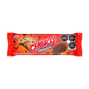 Paquete de galletas chokis, galleta con chispas de chocolate y base d…