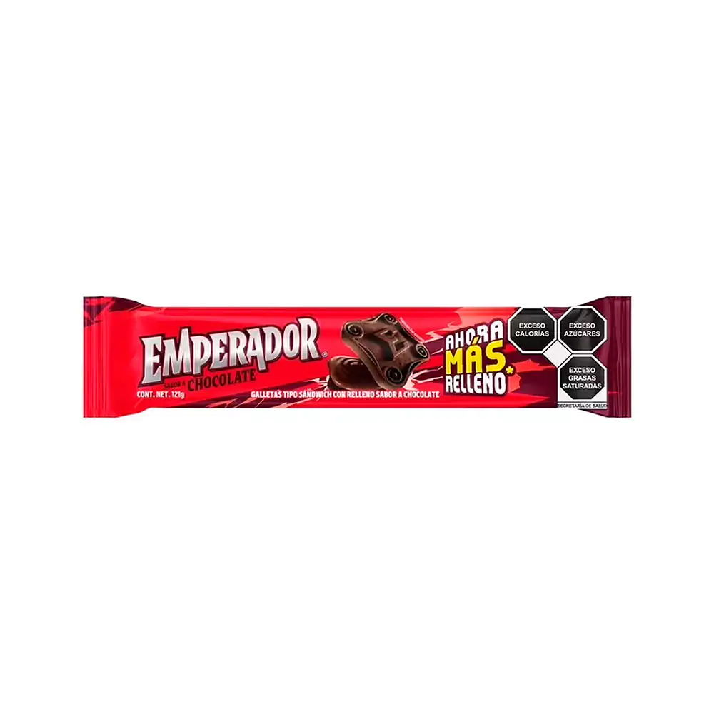 Paquete de galletas emperador sabor chocolate con relleno, 121g / 043…