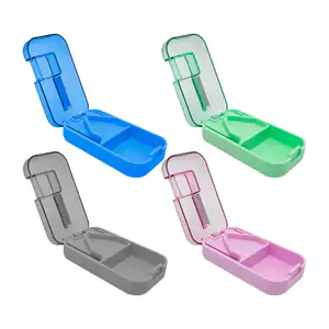 Estuche pastillero de viaje con cortador de pastillas, variedad de co…