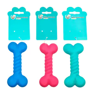 Juguete mordedera para mascota con forma de hueso en espiral, 12cm, v…
