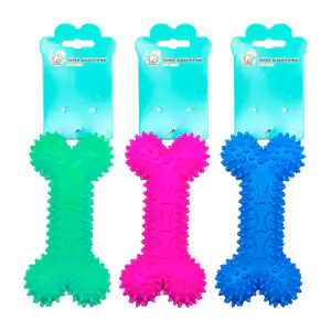 Juguete mordedera para mascota en forma de hueso con textura de picos…