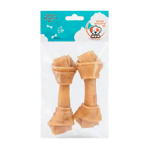 Paquete con 2 huesos para perro de carnaza tipo enrollados, 13cm / 06…