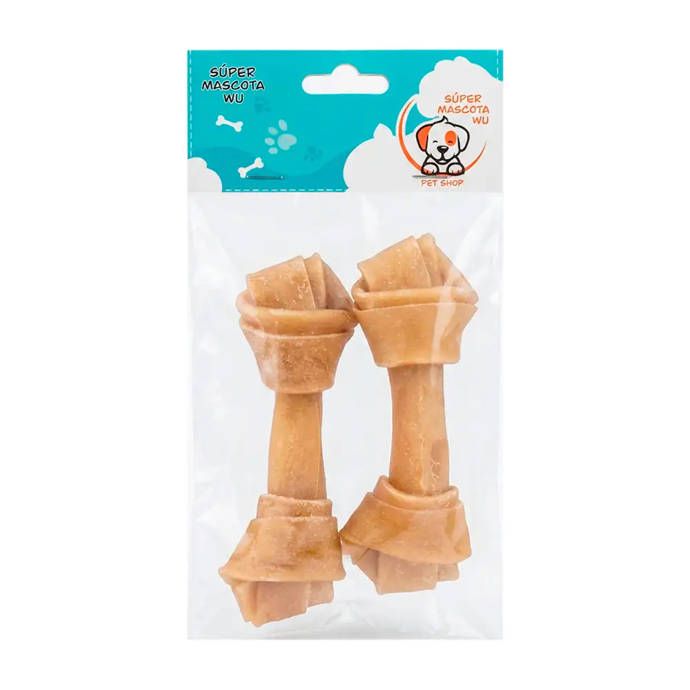 Paquete con 2 huesos para perro de carnaza tipo enrollados, 13cm / 06…