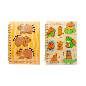 1pza Libreta rectangular con doble espiral + estampado de capibaras /…