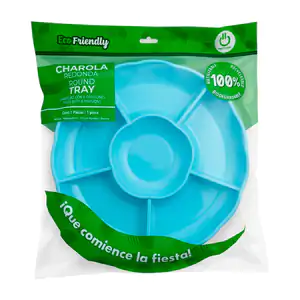 Paquete con 3 charolas de plástico en forma de flor con 6 divisiones …