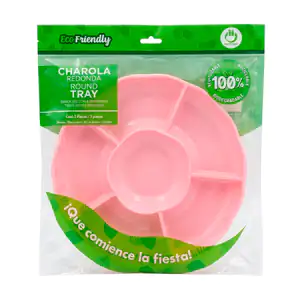 Paquete con 3 charolas de plástico en forma de flor con 6 divisiones …