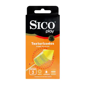 Paquete con 3 condones - preservativos sico play texturizados dame pl…