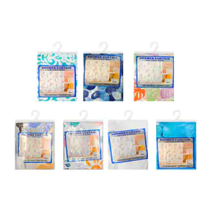 Cortina de baño impermeable con estampado + 12 aros para colgar 180x1…
