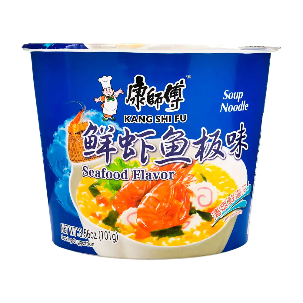 Sopa instantánea kang shi fu en tazón con sabor a mariscos, 101g / 10…
