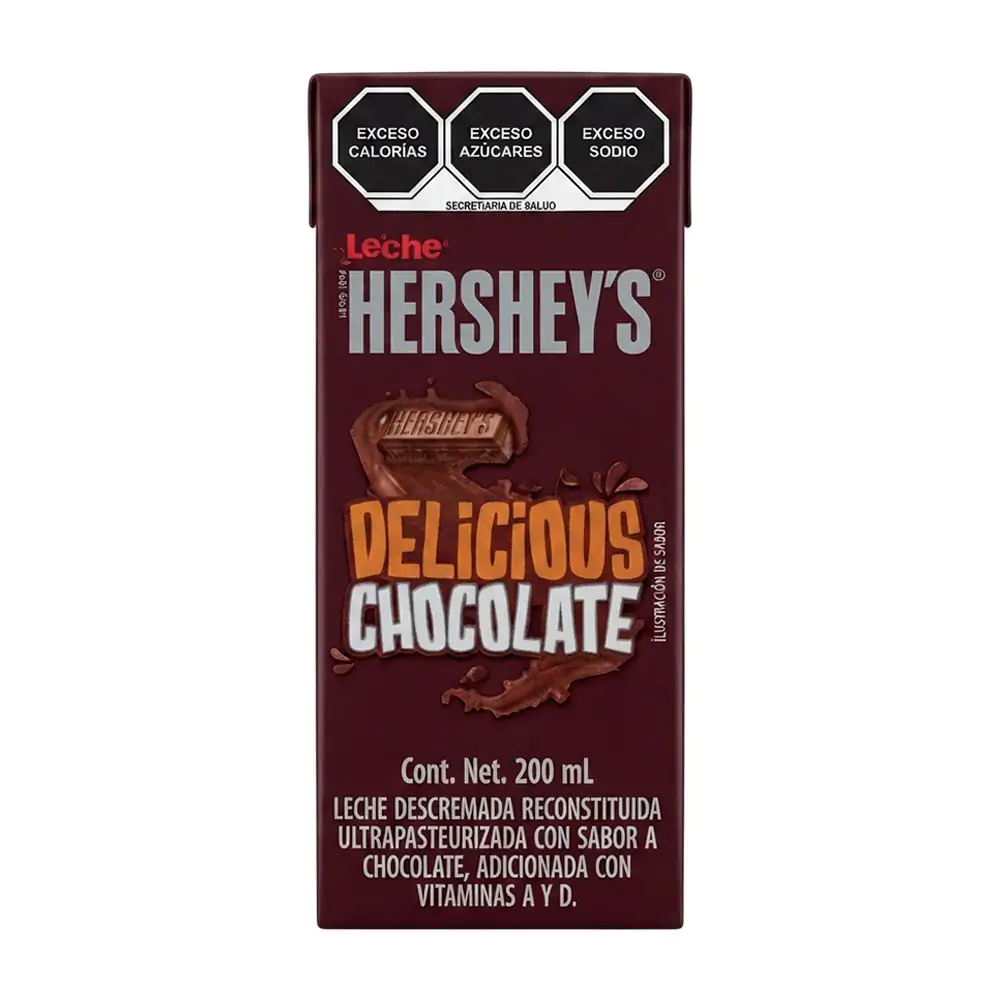 Caja de leche hersheys con sabor a chocolate de 200ml adicionada con …