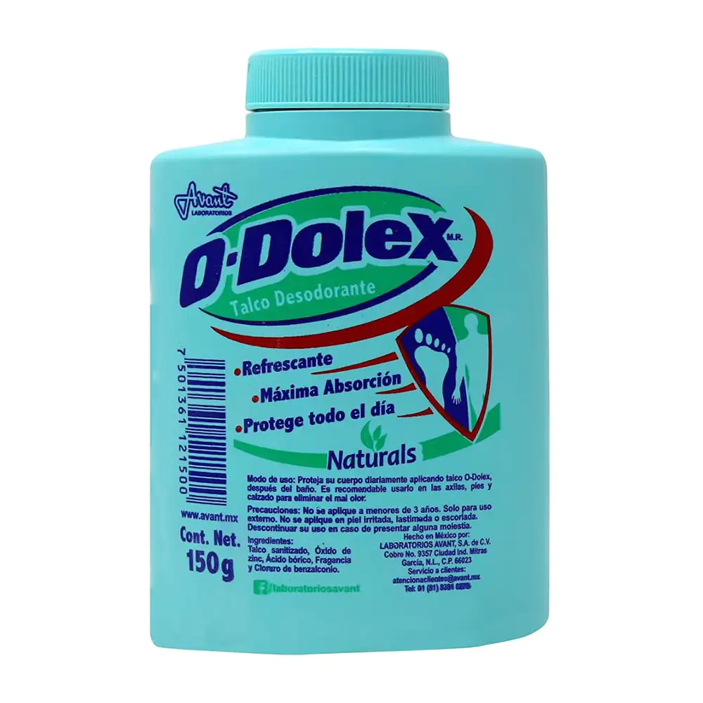 Talco desodorante o-dolex naturals, verde de 150g / 121500
