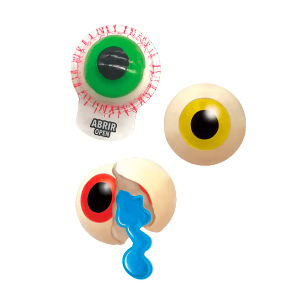 1pz gomita en forma de ojos saltones relleno sabor frutal, 10g / 124026