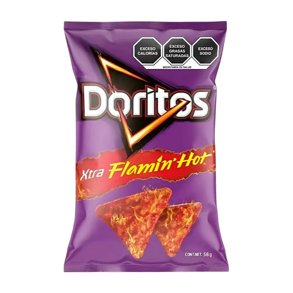 1pz Bolsa de doritos xtra flamin hot, 58g / 130272