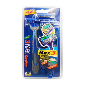 Paquete con 3 rastrillos para hombre de 3 navajas con banda lubricante