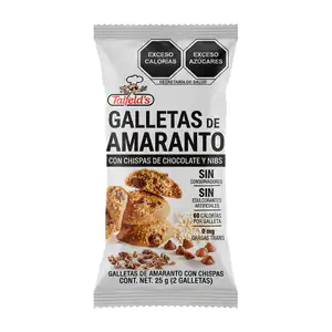 galleta de amaranto taifelds con chispas de chocolate y nibs 25g / 13…