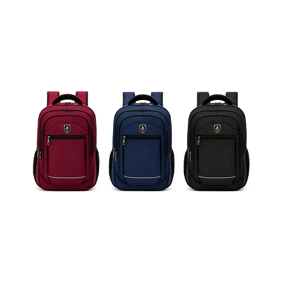 Mochila polweng con 5 compartimentos, color liso, línea reflectante i…