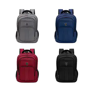 Mochila Polweng con 5 compartimentos, frente con detalles de cuero te…