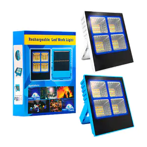 Mini reflector con panel solar, puerto usb y tipo c + 4 modos de ilum…