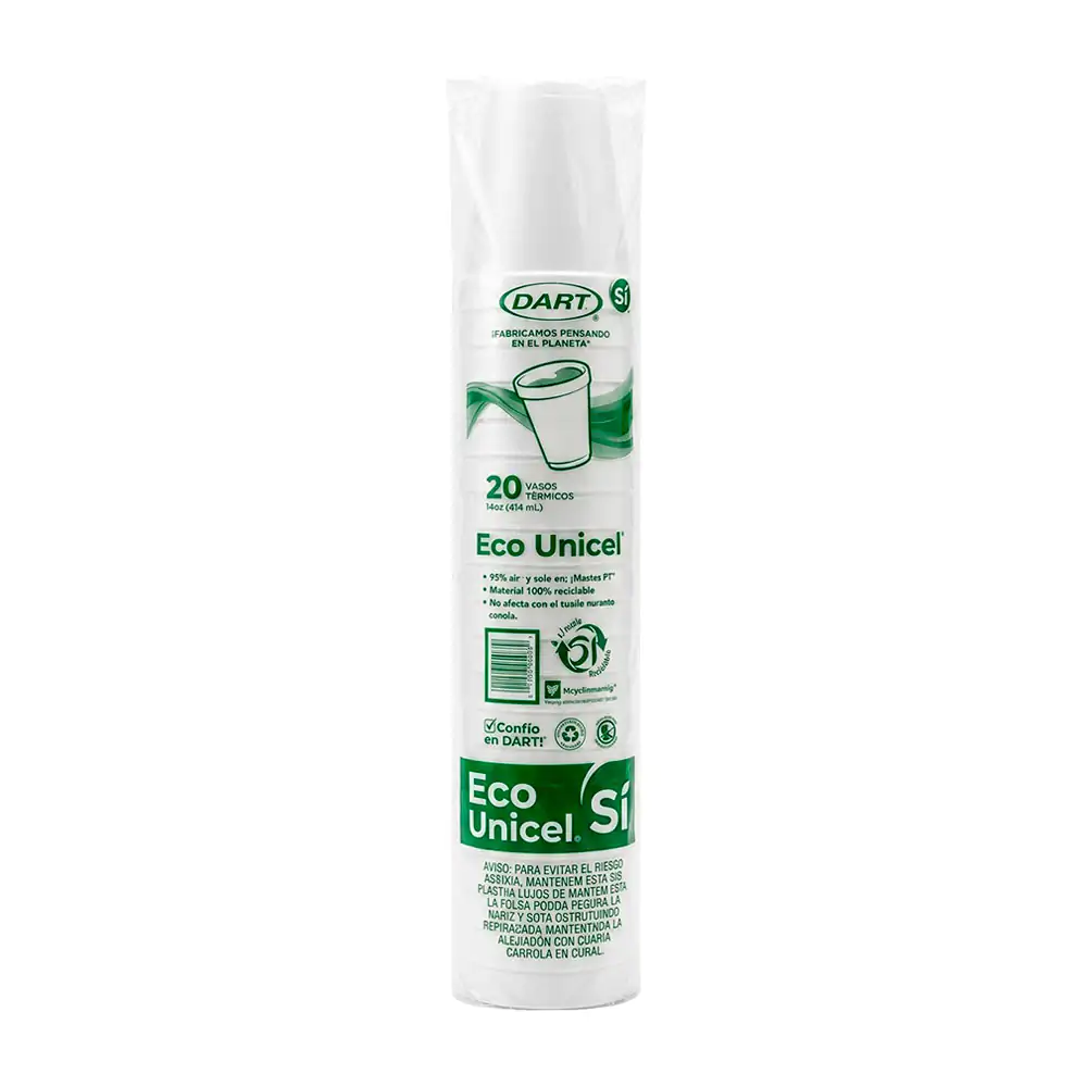 Paquete con 20 vasos térmicos dart del #14 o 414ml / 14j16r