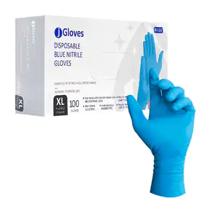 Caja con 100 guantes desechables de nitrilo en color azul, multiusos,…