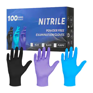 Caja con 100 guantes desechables de nitrilo en color negro, multiusos…