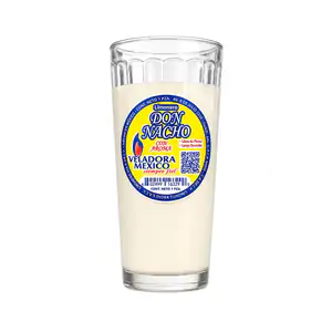 1pz veladora don nacho en vaso de vidrio, limonero / 163299