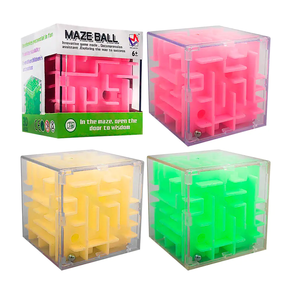 Juguete interactivo en forma de cuadrado transparente de laberinto, m…
