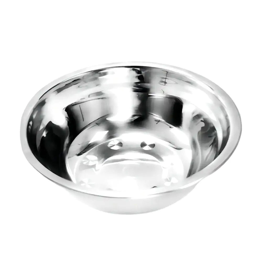 Tazón - bowl de acero inoxidable para cocina, 26cm con círculos decor…