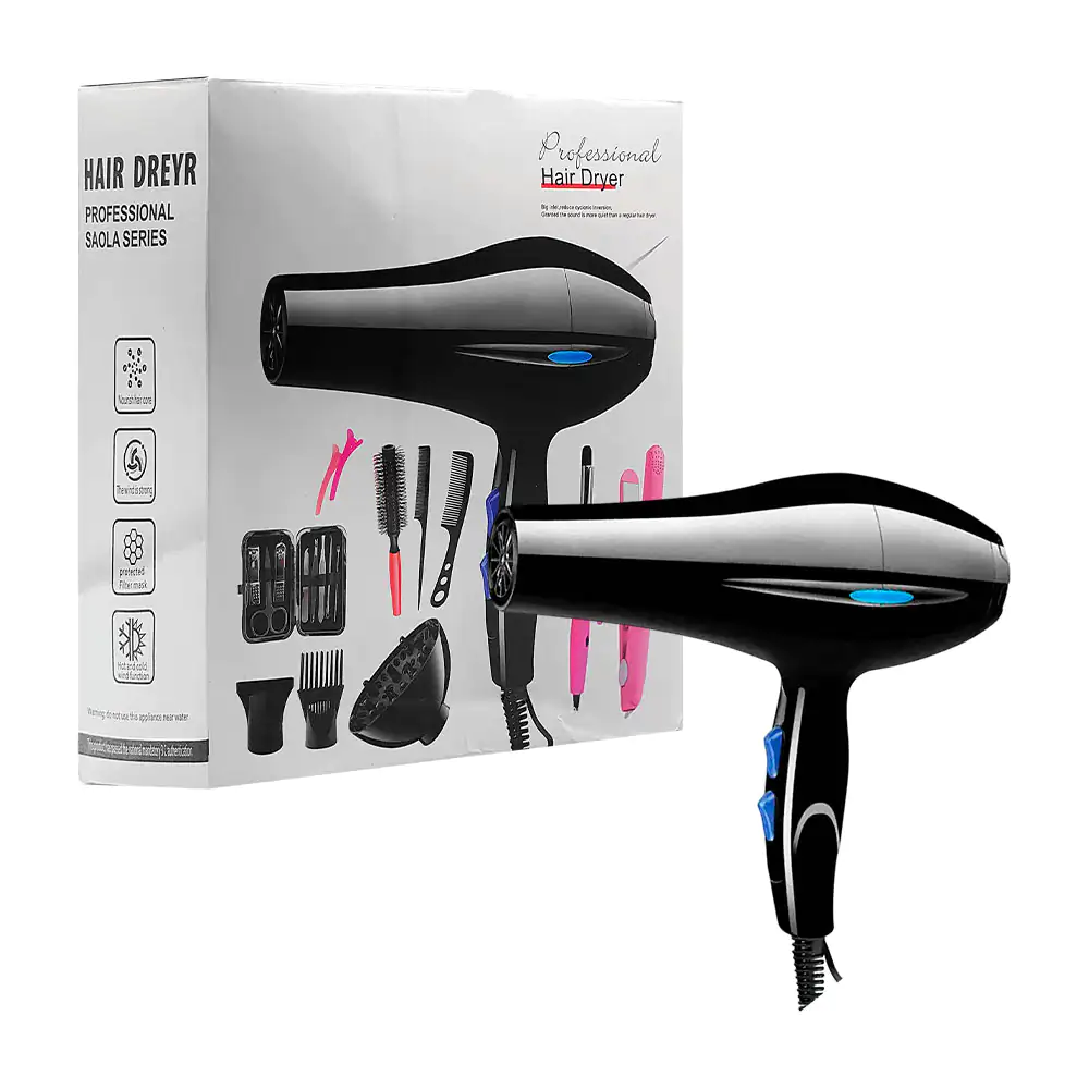 Combo de secadora, mini plancha, cepillo y pinzas para cabello + kit …