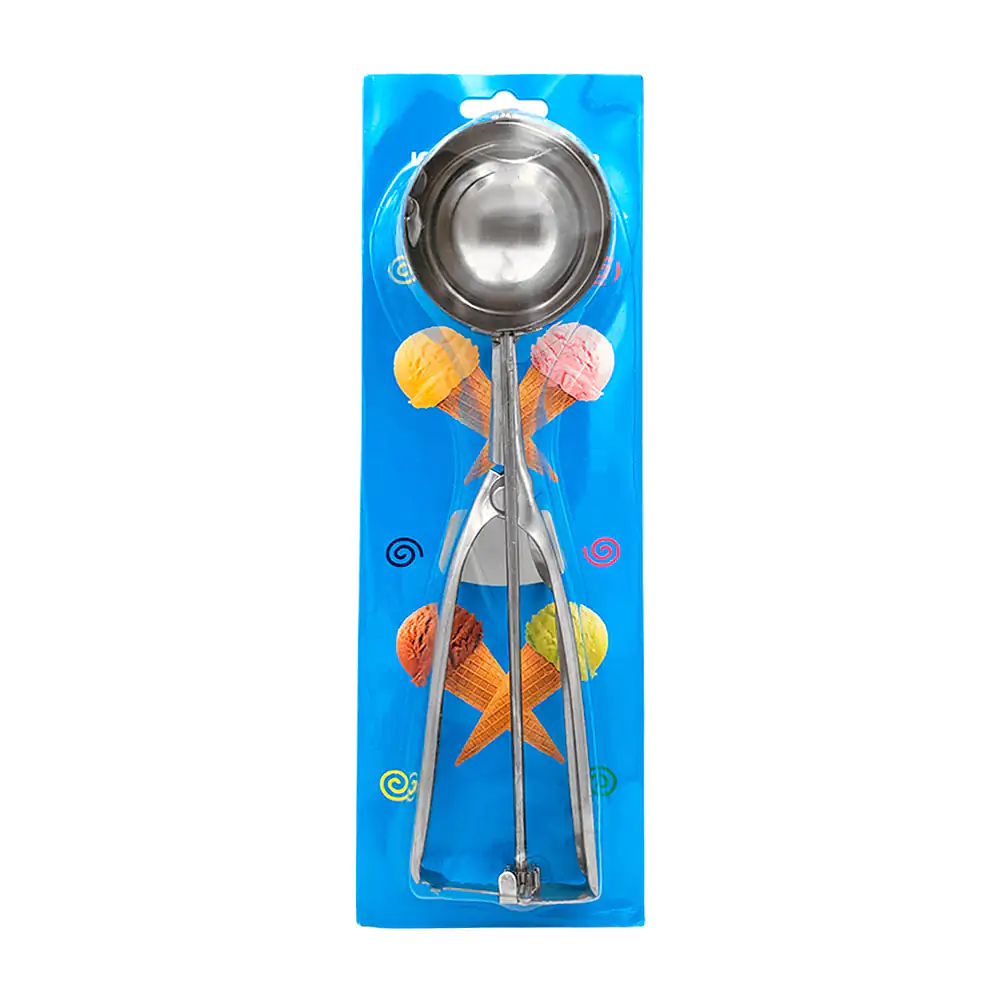 Cuchara despachadora de acero inoxidable para helado con mango ergonó…