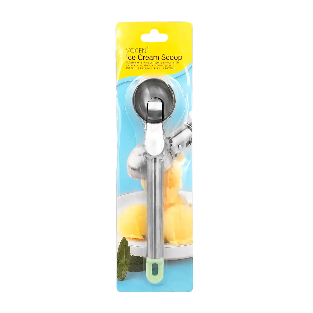 Cuchara de acero inoxidable con palanca de expulsión para helado, 22c…