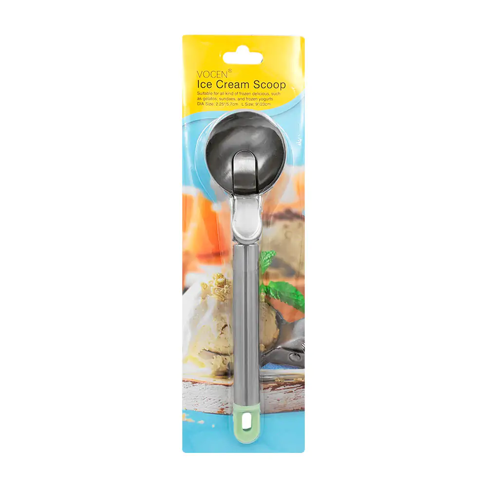 Cuchara de acero inoxidable con palanca de expulsión para helado, 23c…