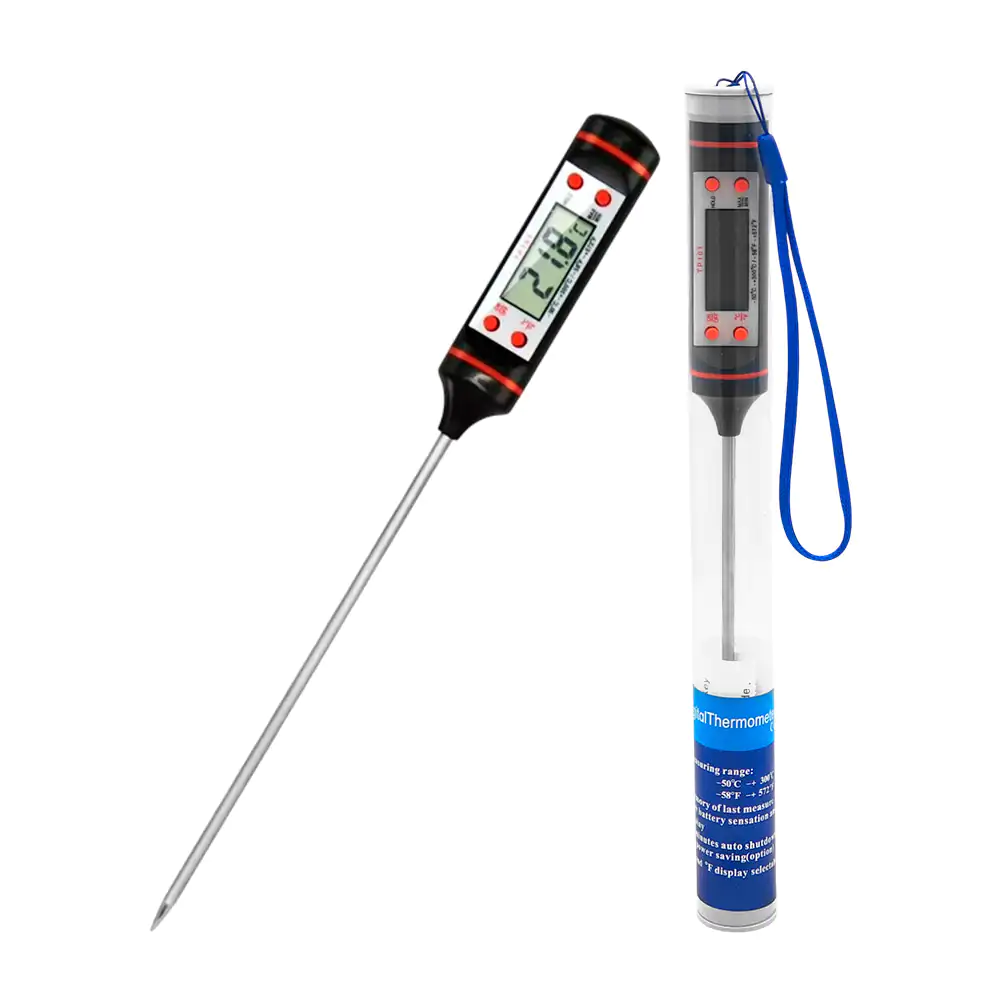 Termómetro digital de acero inoxidable para cocina + estuche y asa / …