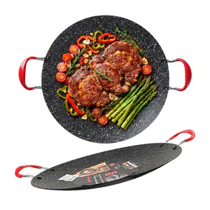 Comal coreano antiadherente con textura y agarraderas de metal y plás…