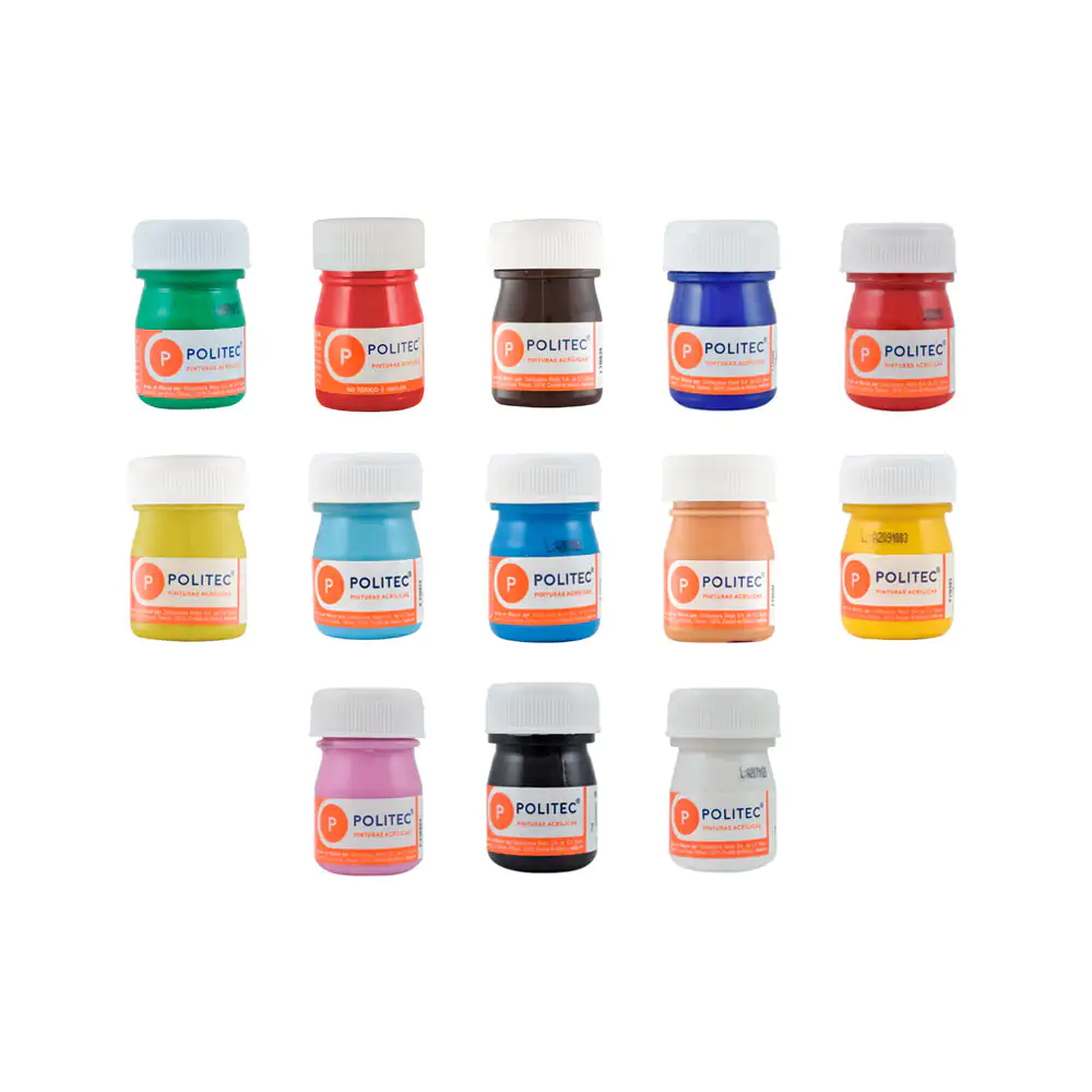 1pza Pintura acrílica indeleble politec de 20ml, variedad de colores …