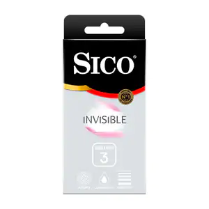 Paquete con 3 condones - preservativos sico invisible / 171113