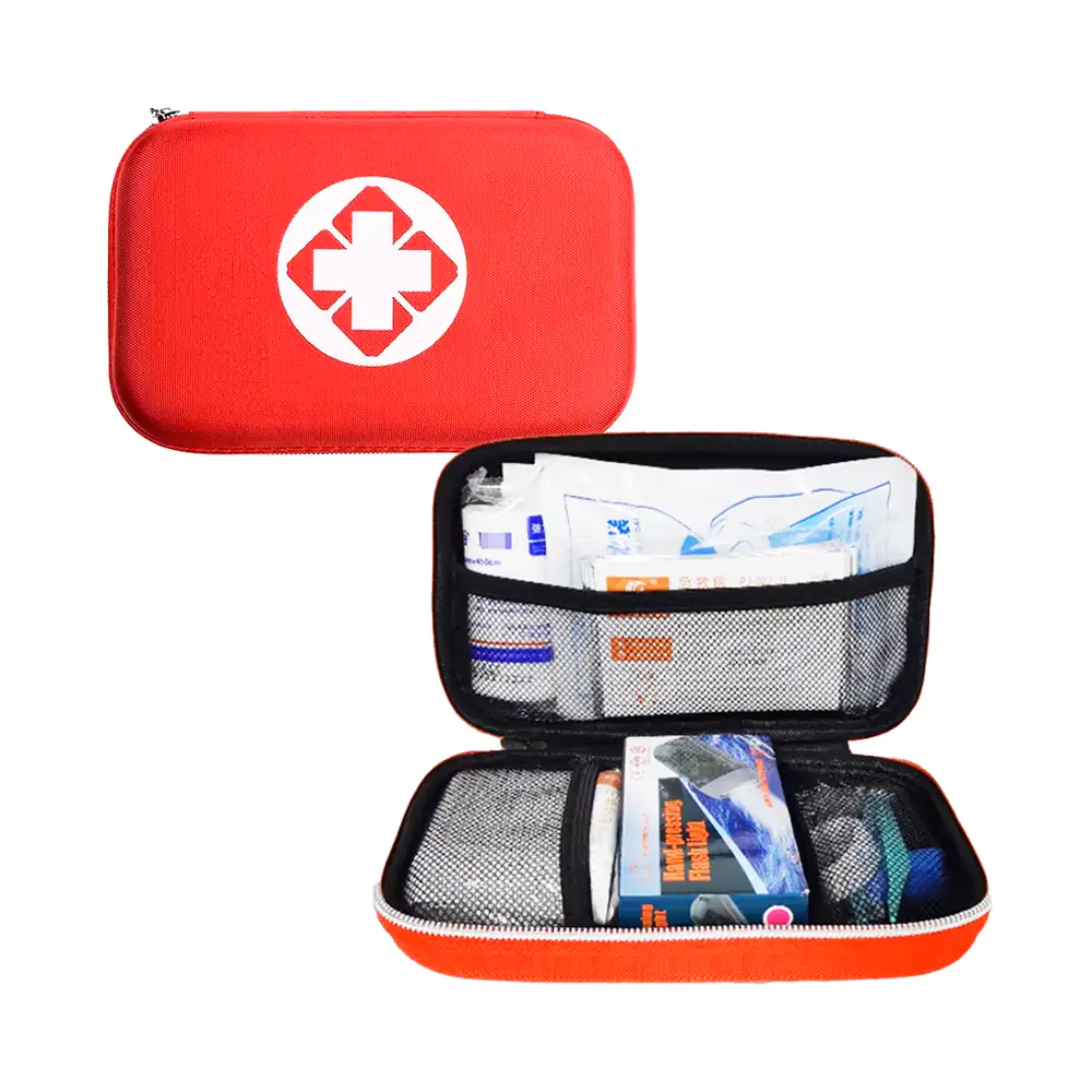 Estuche botiquín semi profesional con accesorios para primeros auxilios 