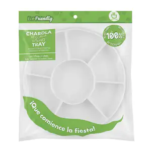 Paquete con 3 charolas de plástico en forma de flor con 6 divisiones …