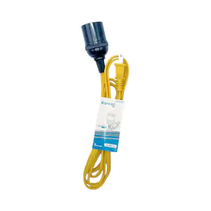 Extensión amarilla konning de 2 metros con socket en color negro, 110…