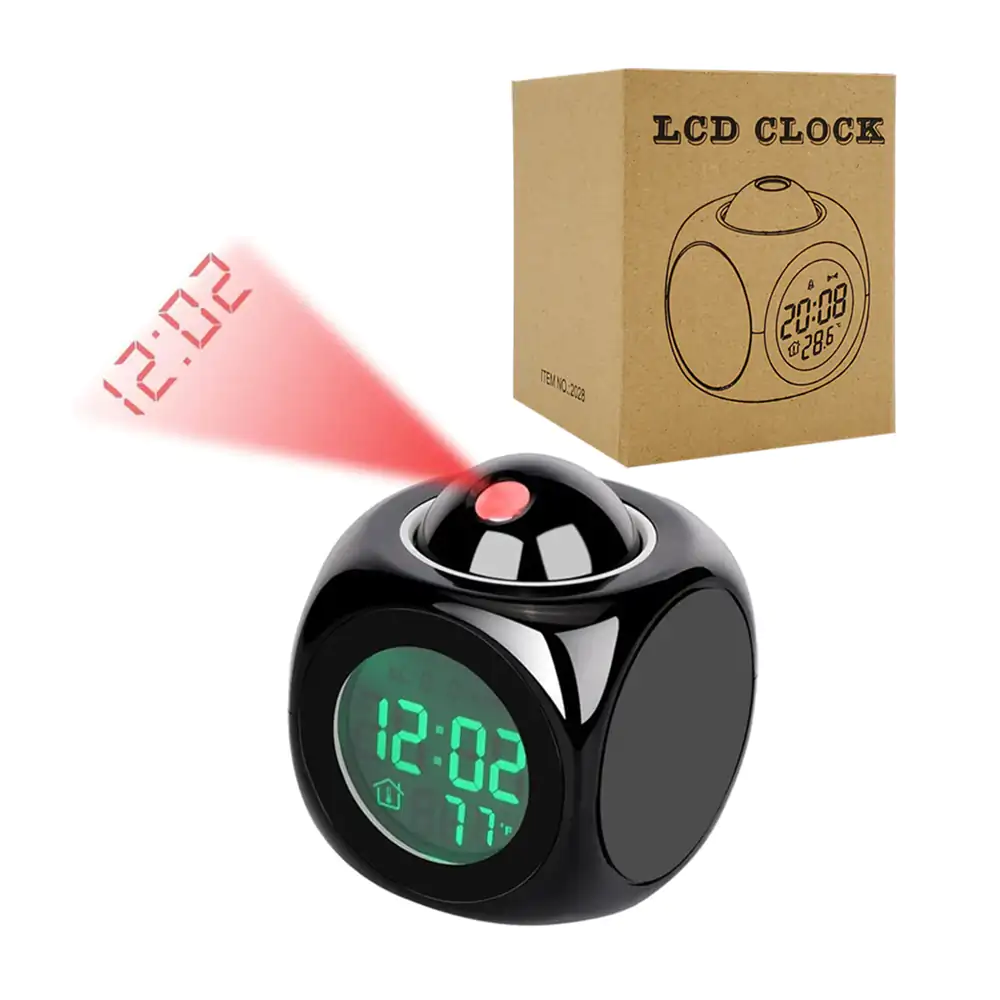 Reloj despertador digital, cuadrado, decorativo con proyección de hor…
