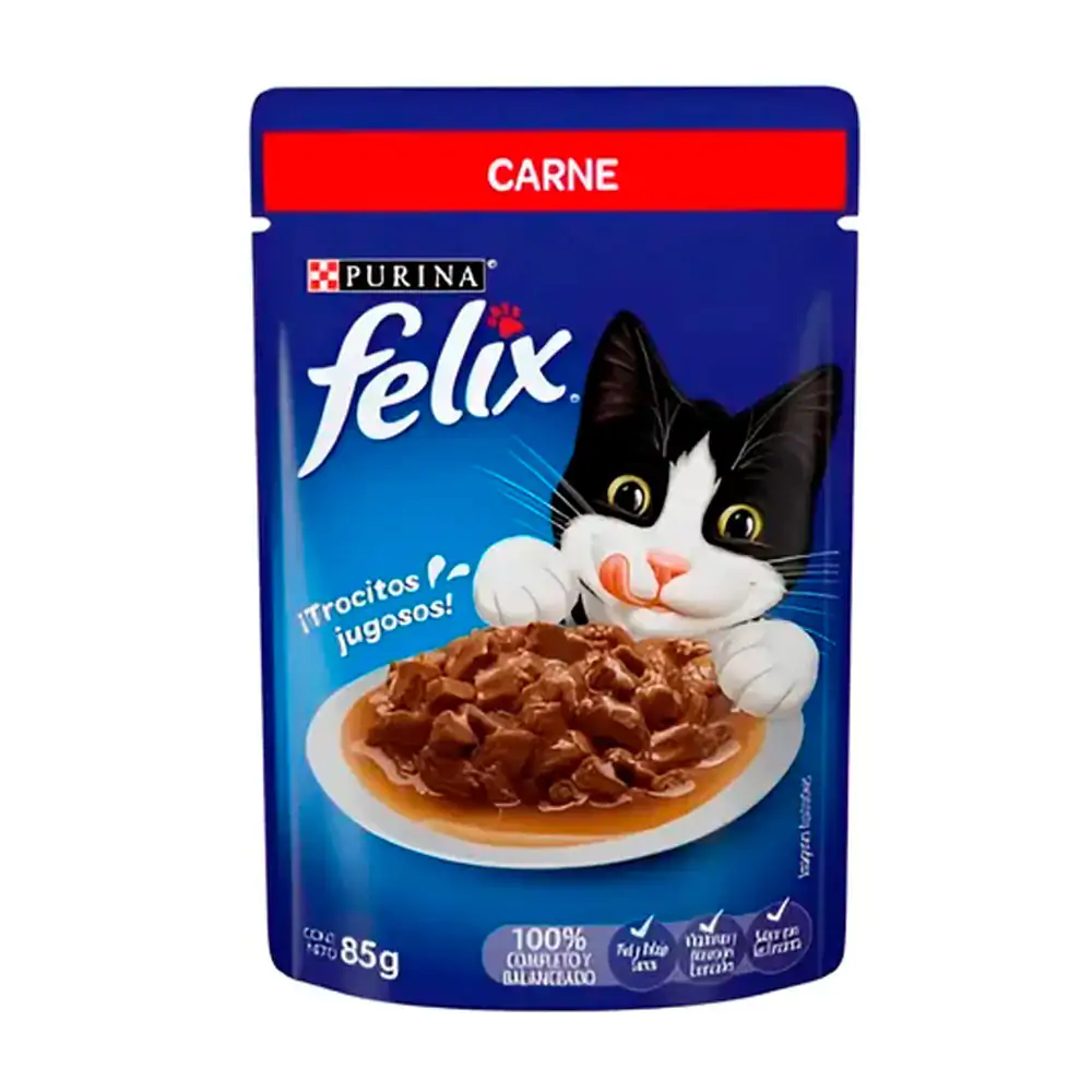 1pz alimento húmedo para gatos, sobre purina felix con carne, 85g / 2…