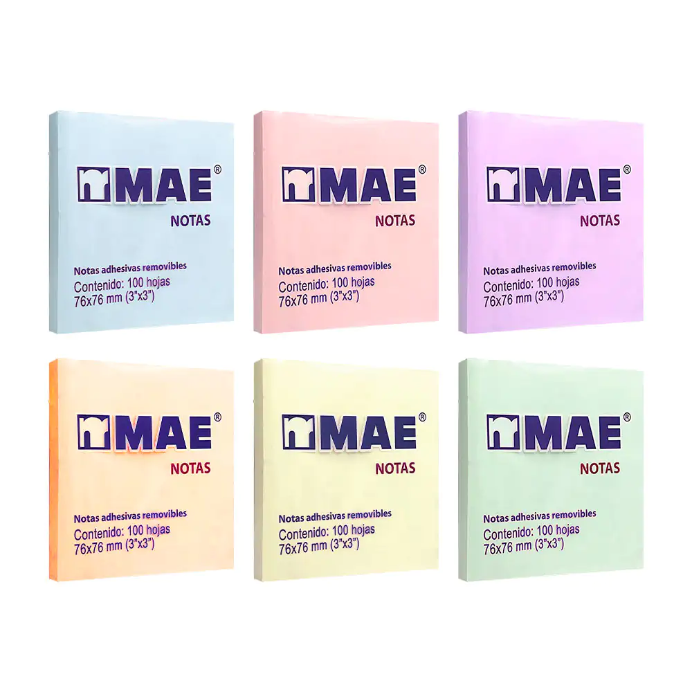 Paquete con 100 notas adhesivas cuadradas en tonos pasteles, 76x76mm …
