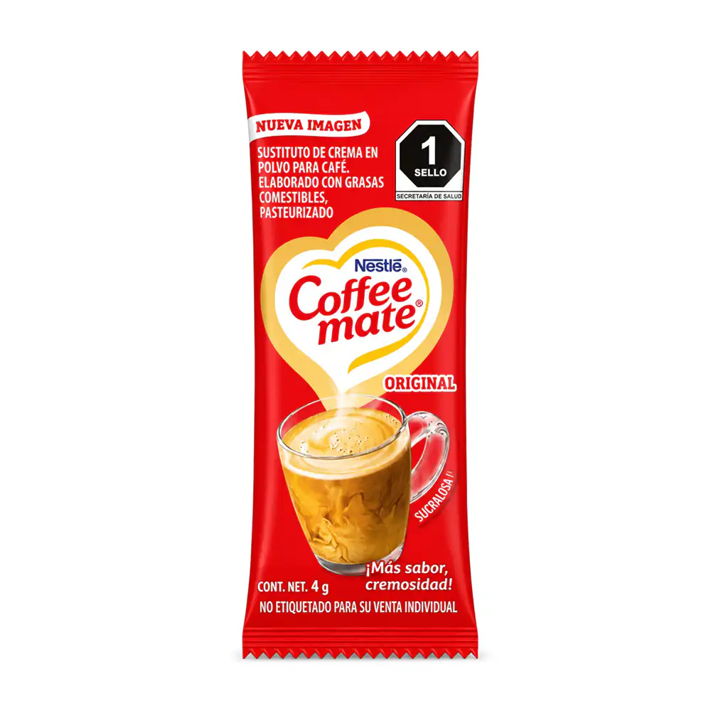 1pz sobrecito coffee mate original, sustituto de crema en polvo, 4g /…