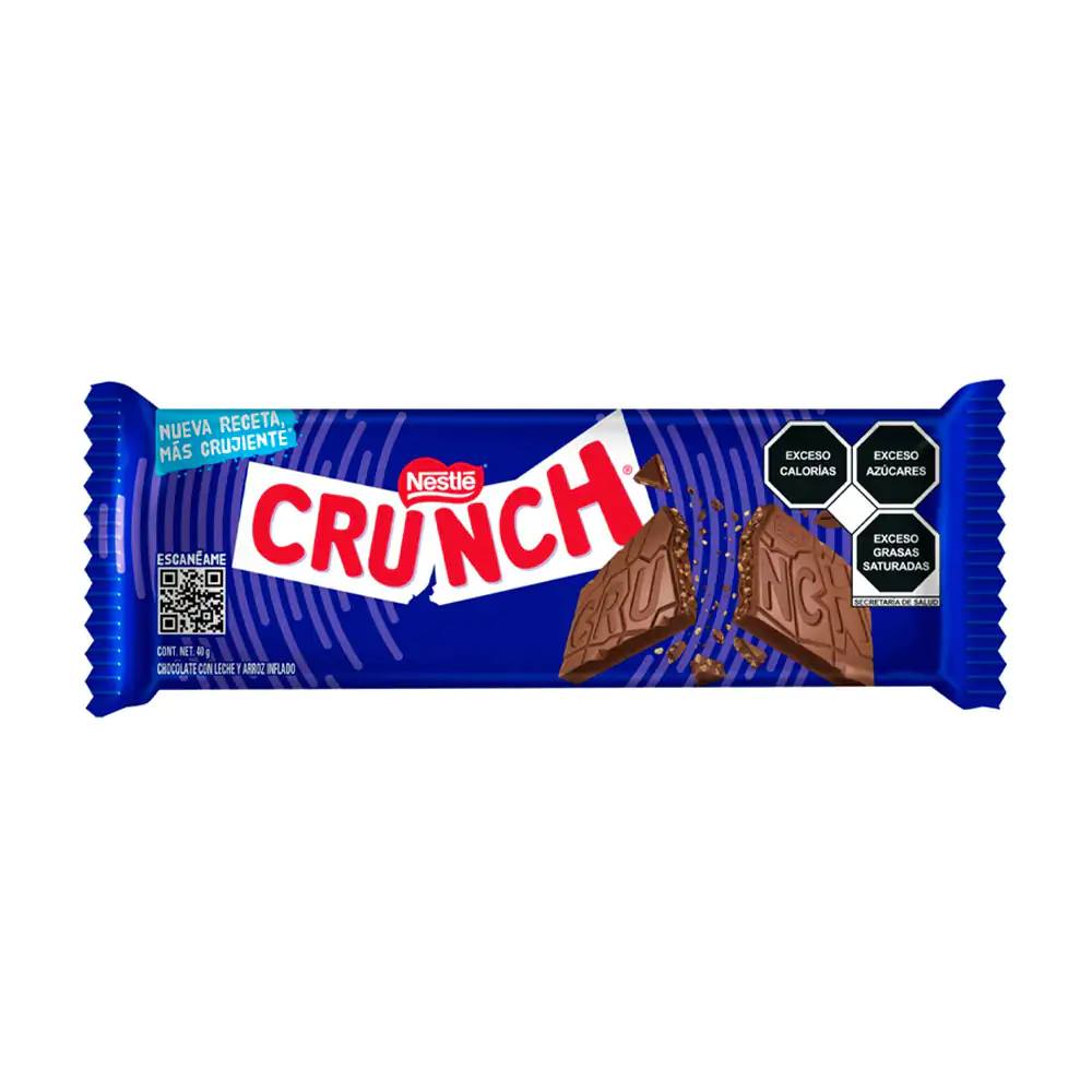 1pz barra de chocolate crunch rellena de leche con arroz inflado, 40g…