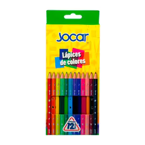 Caja con 12 lápices de colores largos triangulares en tonos vibrantes…