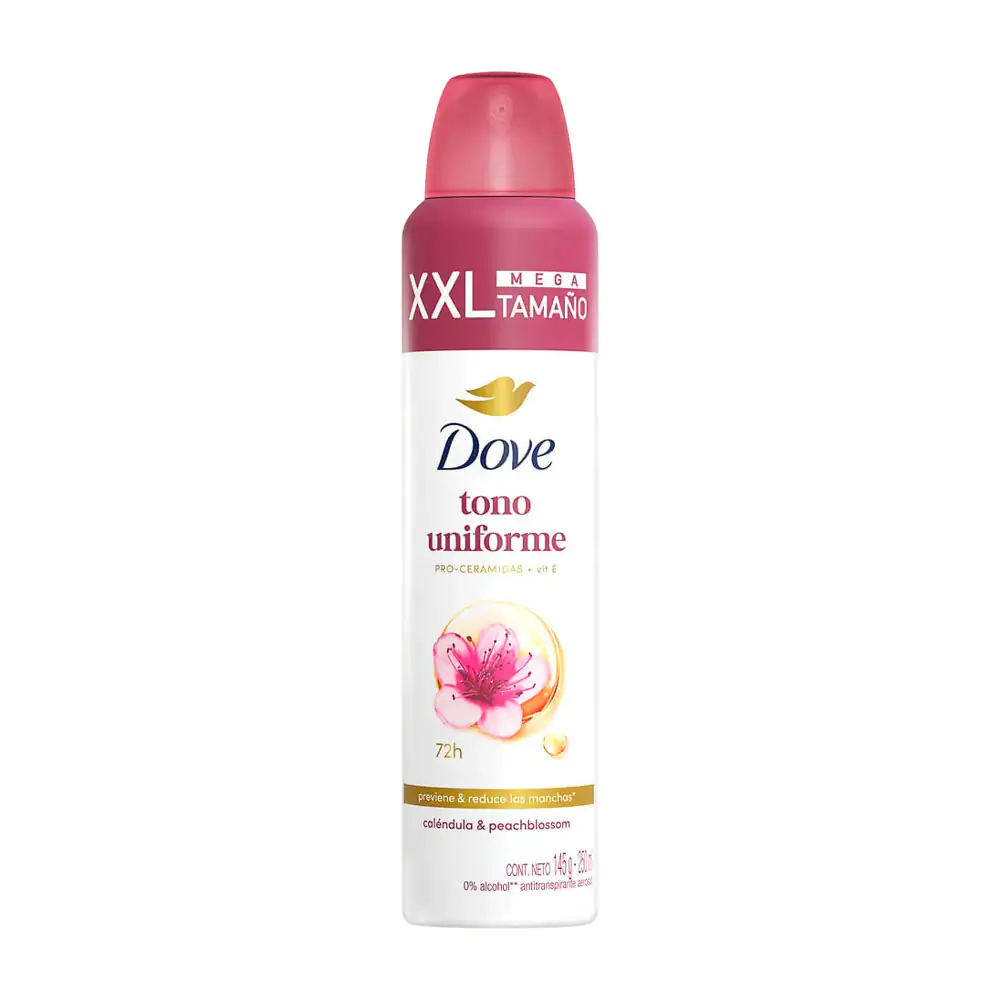 Antitranspirante en aerosol dove, tono uniforme caléndula 250ml / 247…