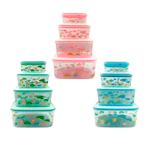 Kit con 4 tupper de distinto tamaño con diseño de leones infantiles, …
