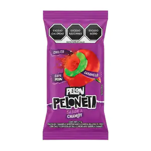 1pza paleta de caramelo sabor sandía rellena de chile y cubierta sabo…