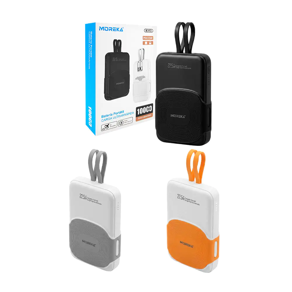 Power bank de 10000mah con carga ultra rápida, pantalla digital cable…